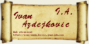 Ivan Azdejković vizit kartica